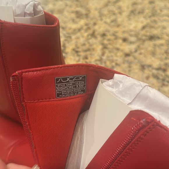 NIB Sugar red boots nightlife size 8 1/2 - Picture 5 of 7